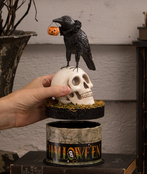 Crow and Skull on Box