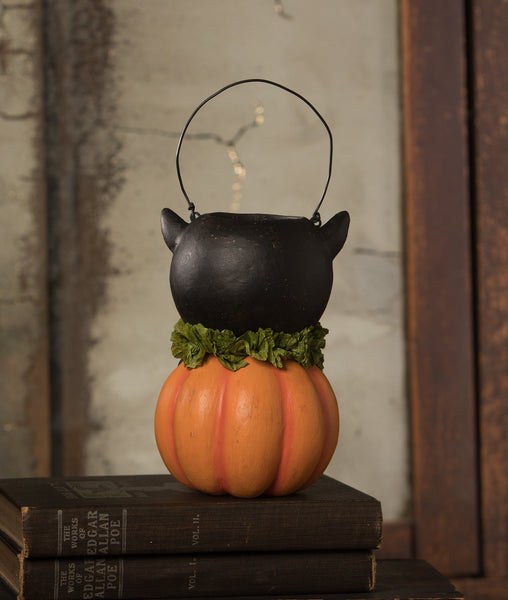 Vintage Black Cat in Pumpkin
