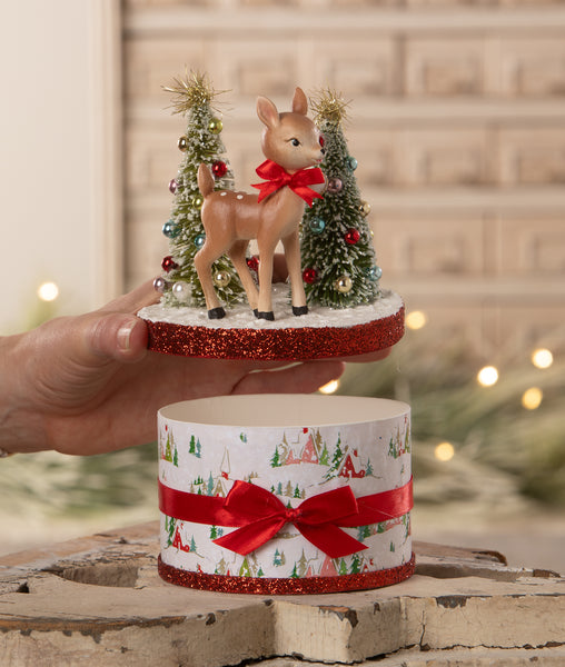 Retro Ruby Reindeer on Box