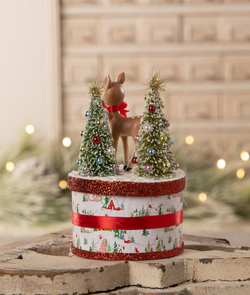 Retro Ruby Reindeer on Box