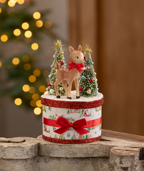 Retro Ruby Reindeer on Box