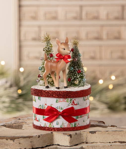 Retro Ruby Reindeer on Box