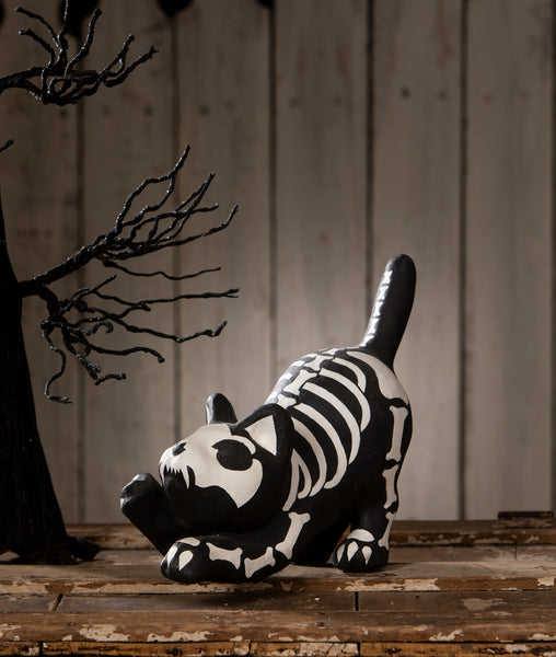 Skeleton Paper Mache Cat