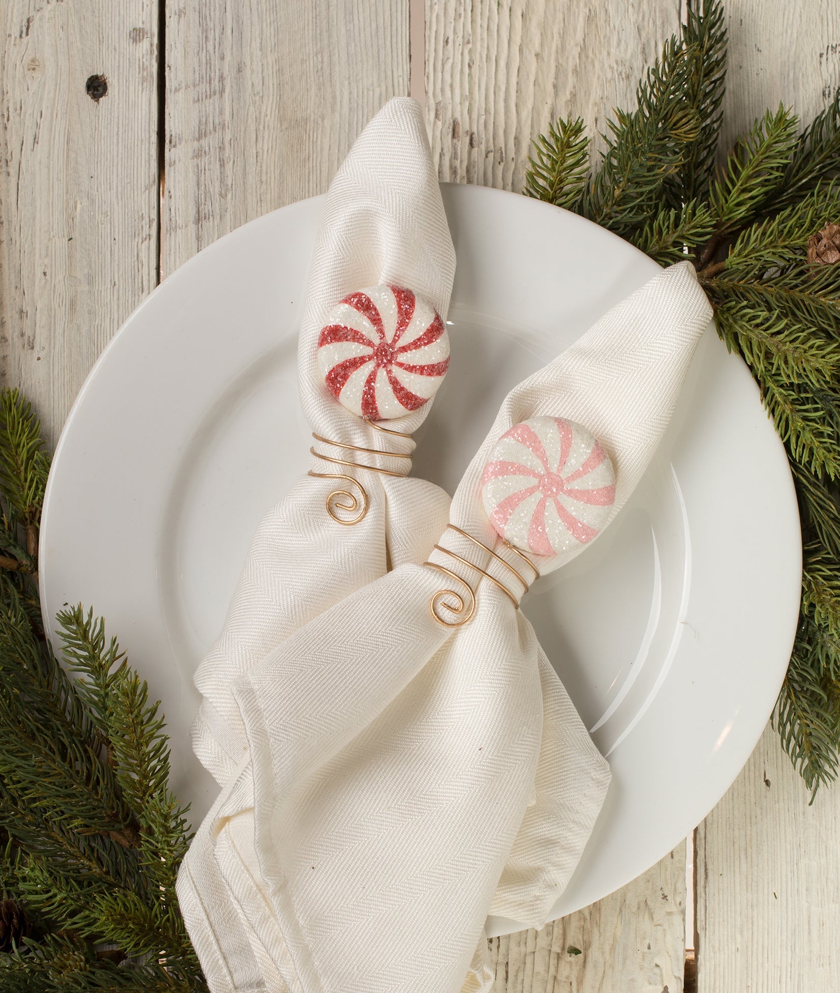 Red Peppermint Napkin Holder/Wine Charm