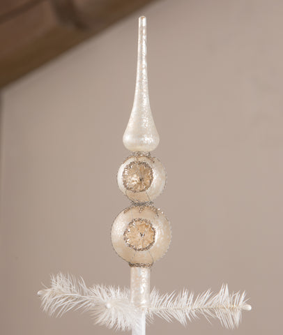 White Indent Finial Tree Topper