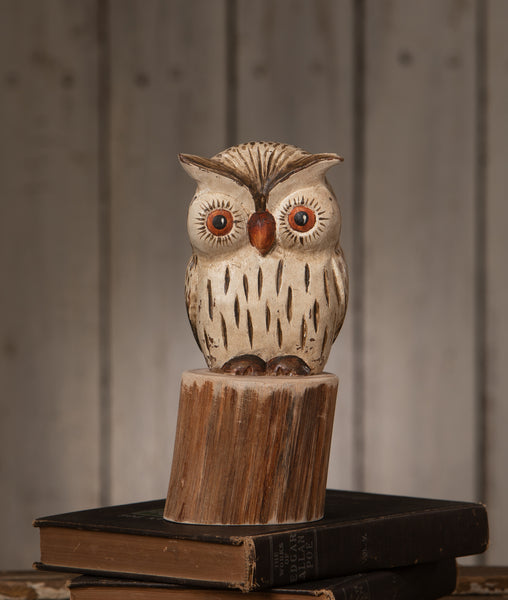 Handcarved 8" Horned Owl
