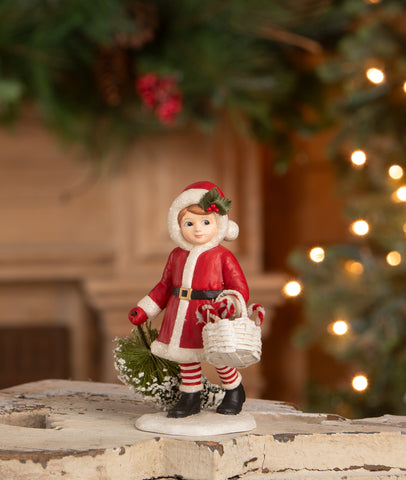 Santa Girl Pulling Tree