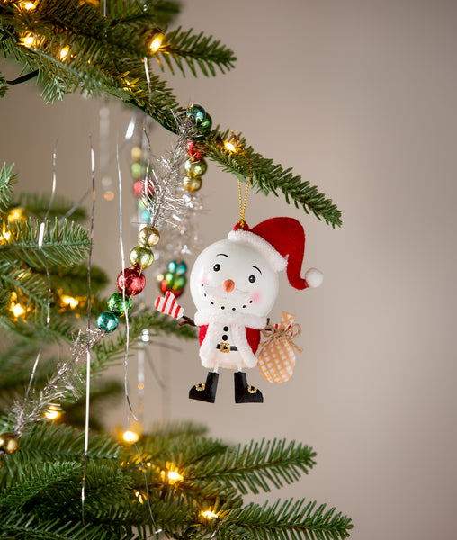 Snowman Santa Ornament