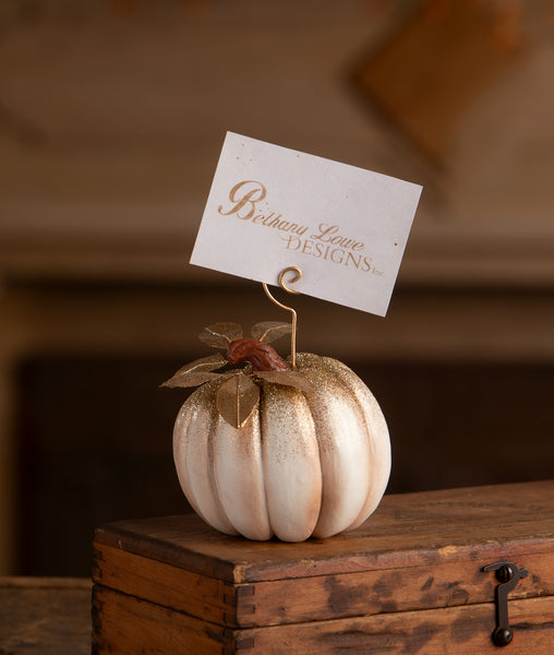 White Pumpkin Placecard Holder
