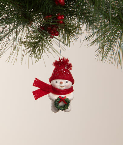 Snowman with Wreath Ornament