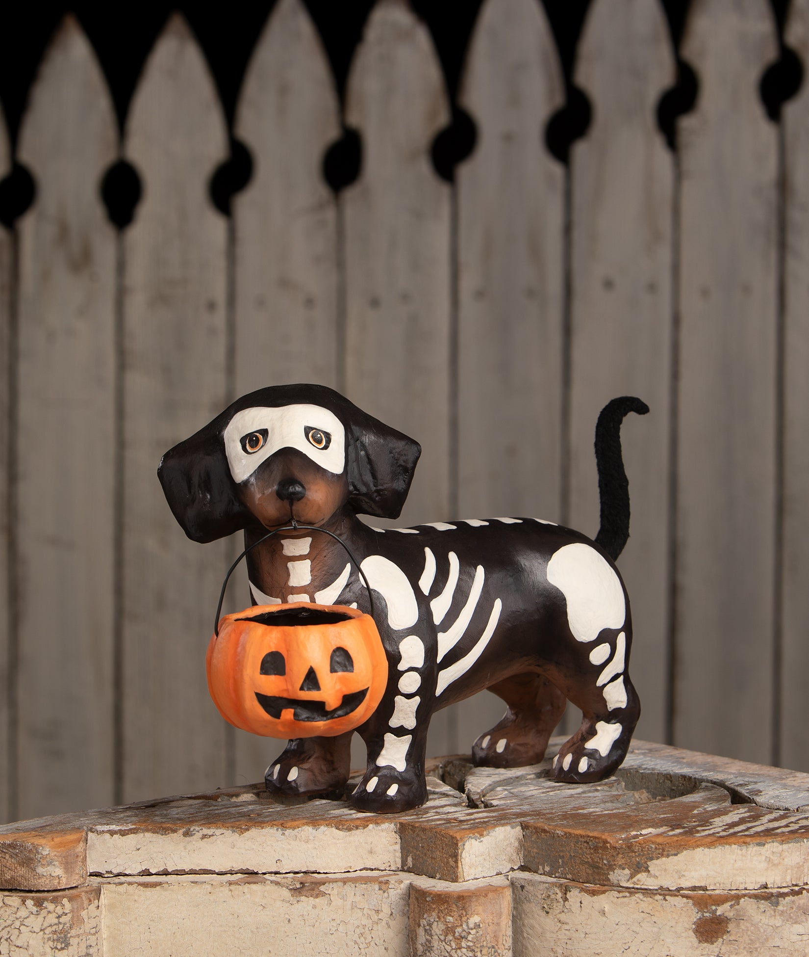 Skelly Pup Paper Mache