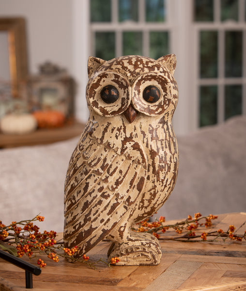 Handcarved 12" Wise Owl