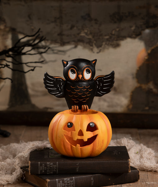 Owl on Jack O'Lantern