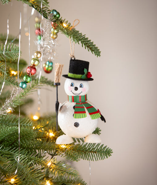 Snowman with Broom Ornament