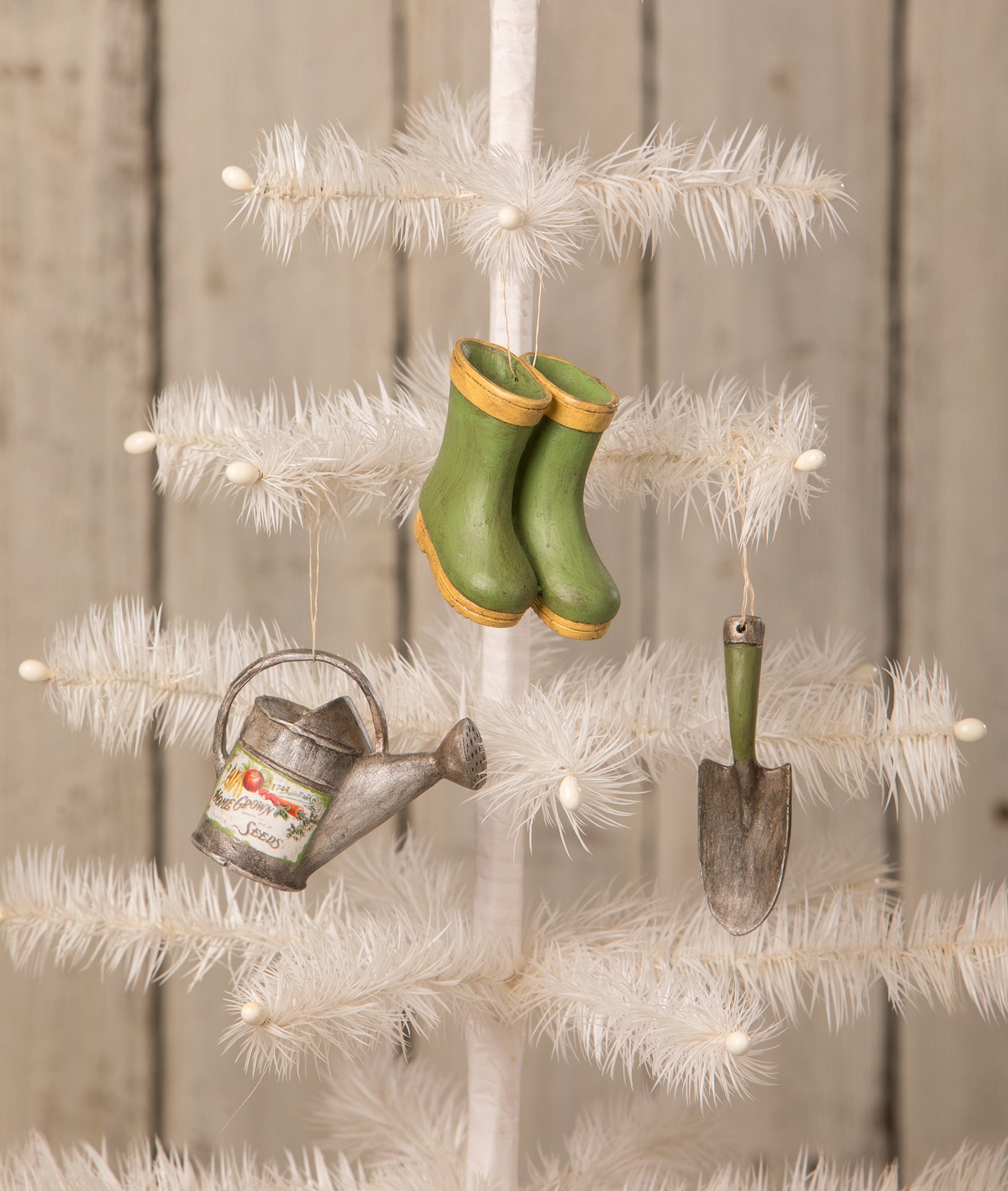 garden_mini_ornaments_watering can_rubber boots_shovel_Bethany Lowe