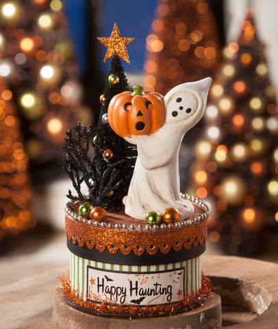 Halloween_ghost_pumpkin_bottle brush_tree_box_glitter_beads_pressed paper_printed paper_tinsel_star