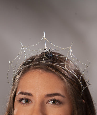 spider_tiara_Halloween_spiderweb_silver_headwear_glitter_wire