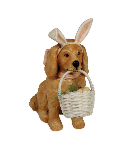 Dog_Easter_Pink  Bow_Basket_Bunny Ears_Eggs
