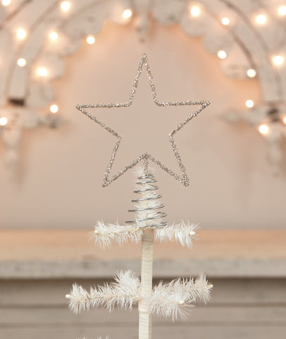 Christmas_Tree Topper_Wire_Glitter_Silver_Bethany Lowe