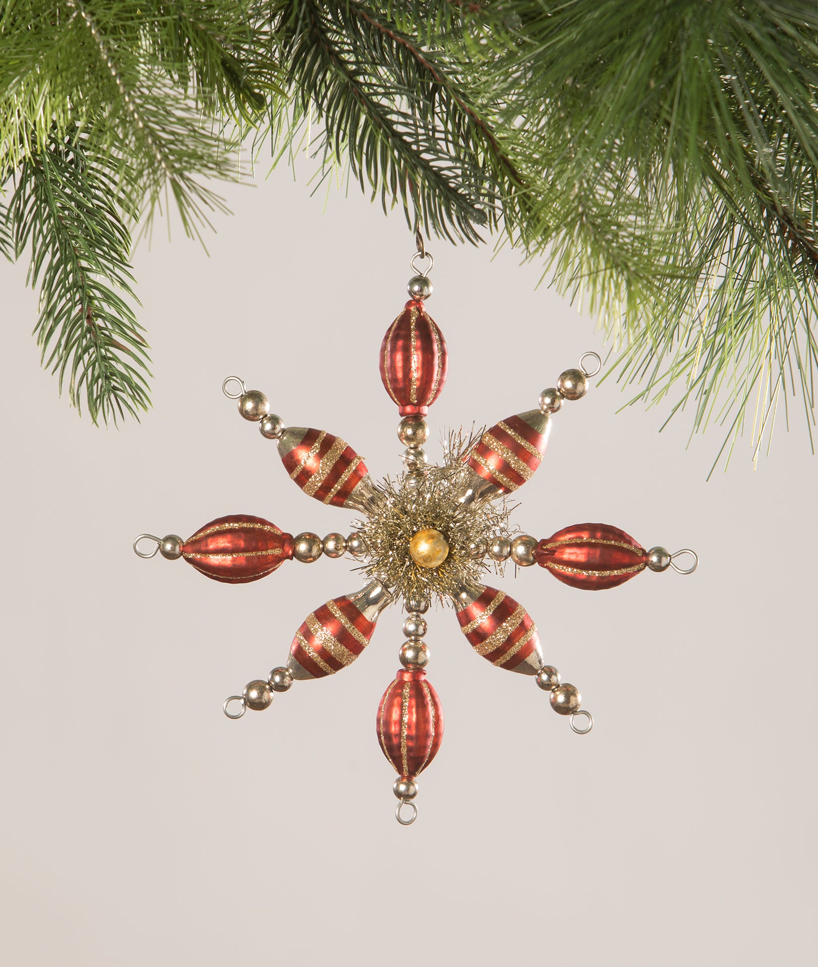 Christmas_Bethany Lowe_Red_Star_Bead_Ornament