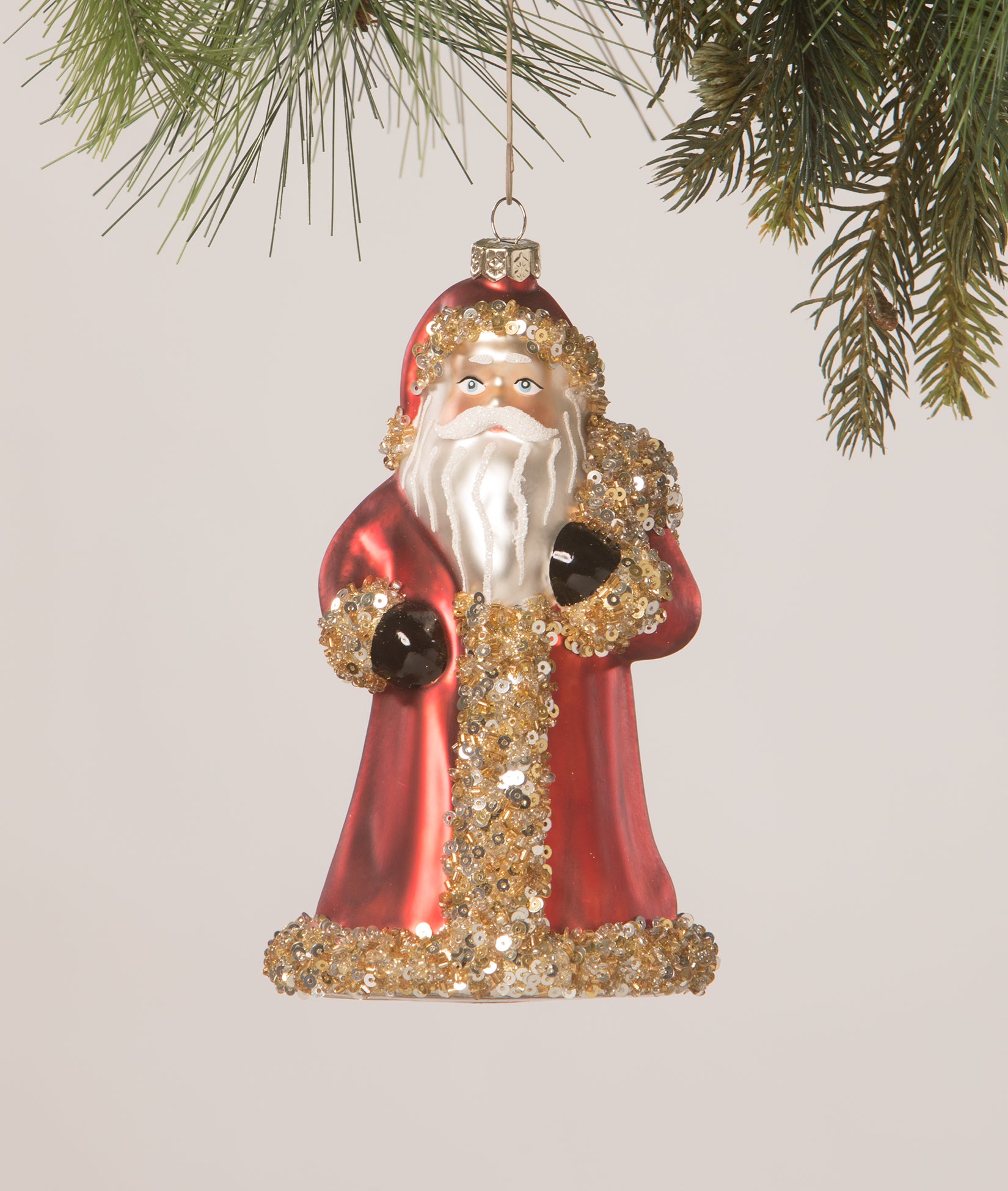 Christmas_Bethany Lowe_Santa_Traditional_Red_Ornament