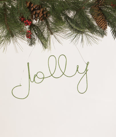 Christmas_Bethany Lowe_Green_Jolly_Word_Ornament