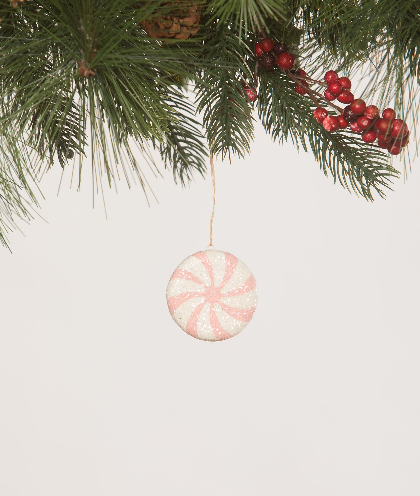 Christmas_Bethany Lowe_Pink_Peppermint_Handmade_Ornament