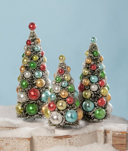 Christmas_bottle brush_tree_bright_colorful_snow_glitter_beads_red_green_blue_silver_gold