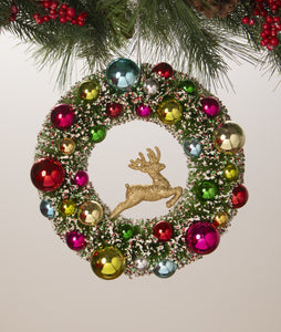 Christmas_Bethany Lowe_Kitschmas_Wreath_Deer_Bottle Brush