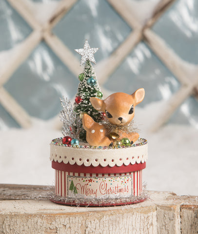 Christmas_retro_deer_box_container_glitter_bottle brush tree_mercury balls_pressed paper_printed paper_tinsel