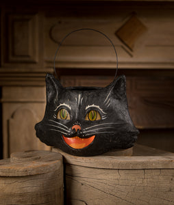 Amusing Black Cat Bucket Paper Mache