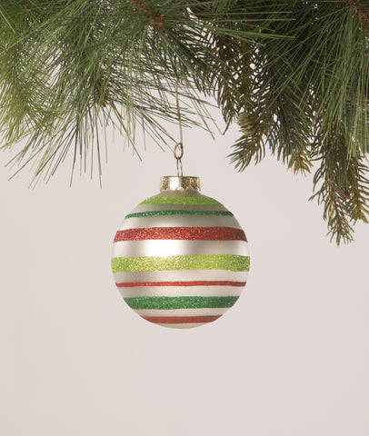 Christmas_Bethany Lowe_Retro_Stripe_Red_Ornament