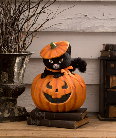 Bethany Lowe_Halloween_Cat_Kitten_Jack-O-Lantern_Pumpkin